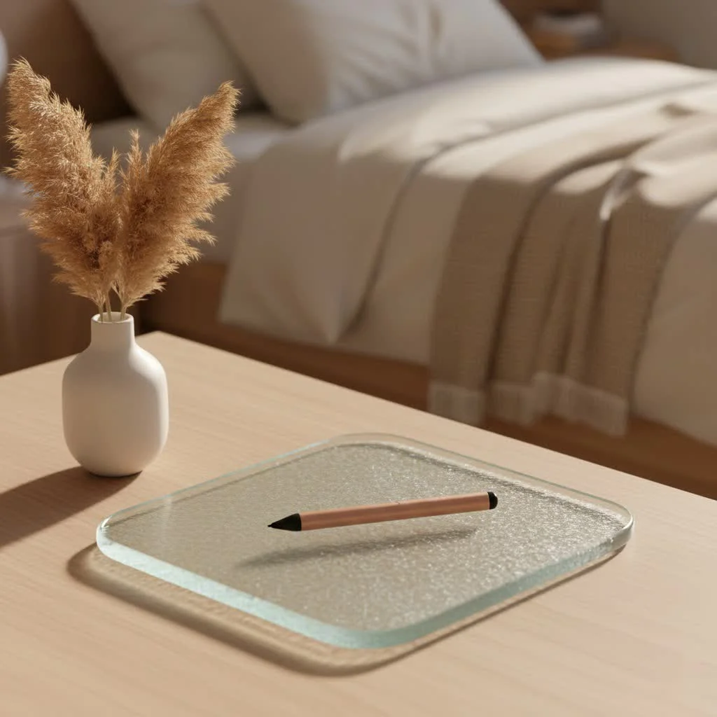 Stylus pen resting on a tablet screen