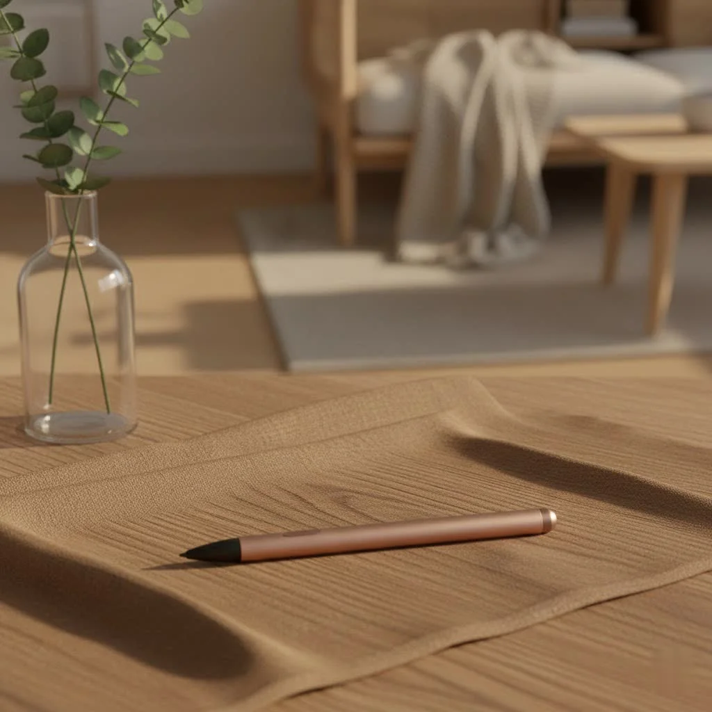 Stylus pen resting on an iPad Mini 4 screen