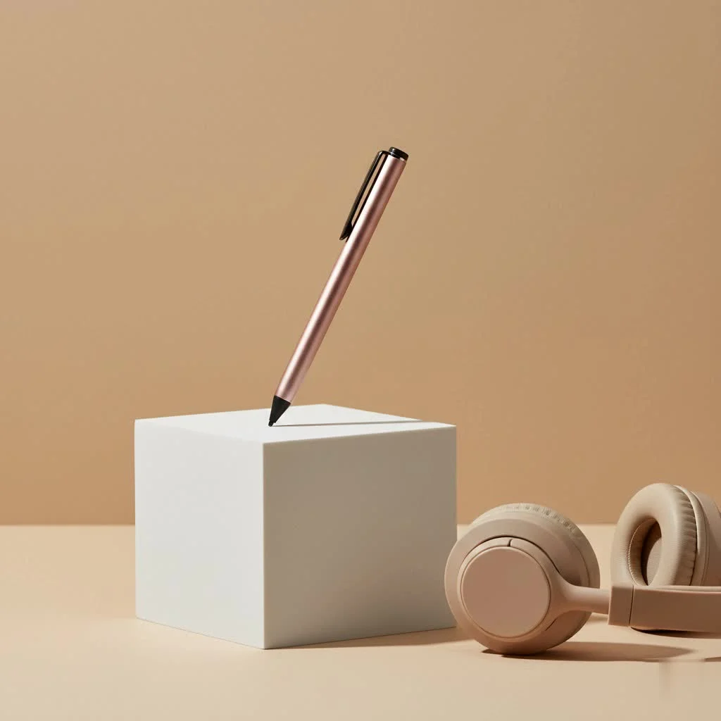 Stylus pen resting on an iPad Air 2