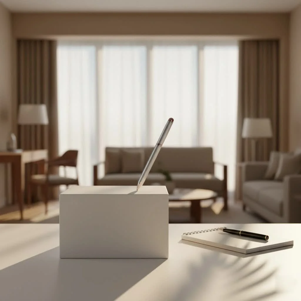 Stylus pen resting on a Lenovo laptop screen